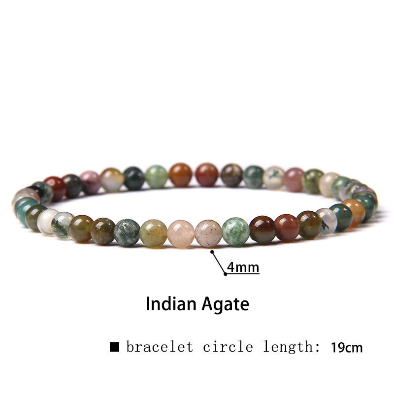 Karma Stone 4mm Various Stone Crystal Mini Beads Healing Bracelet