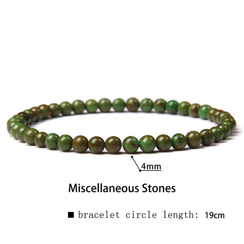 Karma Stone 4mm Various Stone Crystal Mini Beads Healing Bracelet