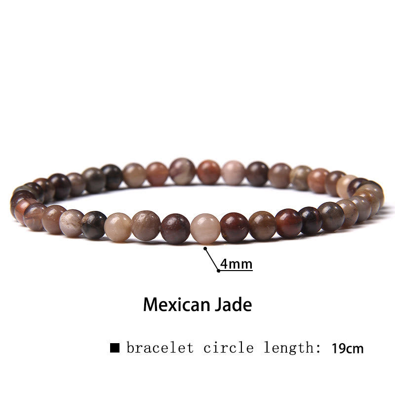 Karma Stone 4mm Various Stone Crystal Mini Beads Healing Bracelet