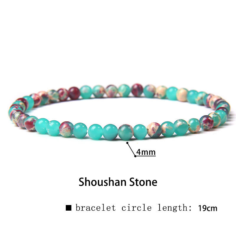 Karma Stone 4mm Various Stone Crystal Mini Beads Healing Bracelet