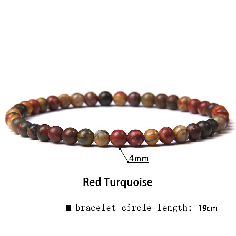 Karma Stone 4mm Various Stone Crystal Mini Beads Healing Bracelet
