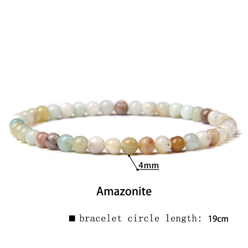 Karma Stone 4mm Various Stone Crystal Mini Beads Healing Bracelet