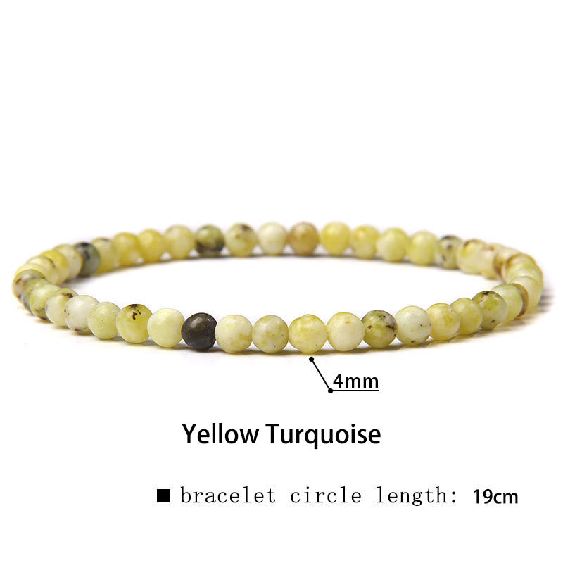Karma Stone 4mm Various Stone Crystal Mini Beads Healing Bracelet
