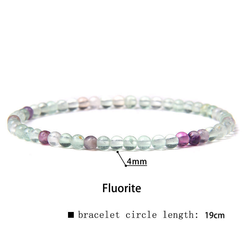 Karma Stone 4mm Various Stone Crystal Mini Beads Healing Bracelet