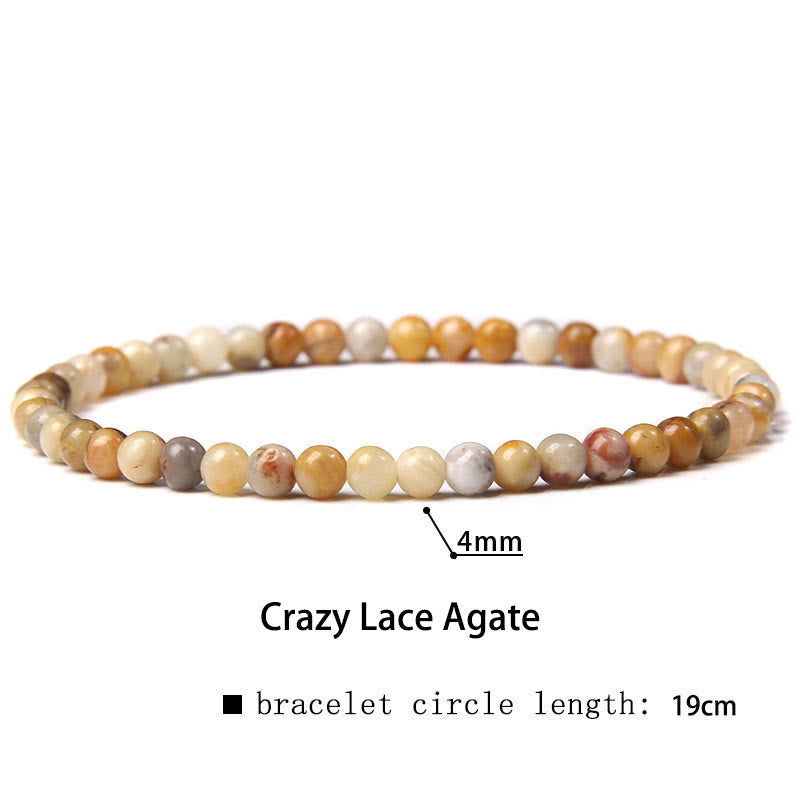 Karma Stone 4mm Various Stone Crystal Mini Beads Healing Bracelet