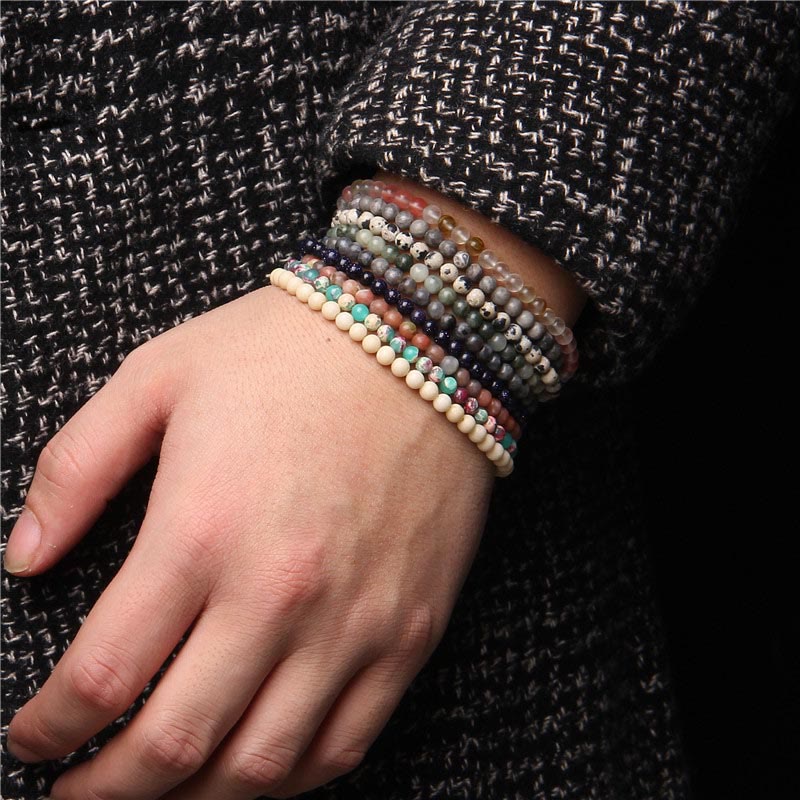 Karma Stone 4mm Various Stone Crystal Mini Beads Healing Bracelet