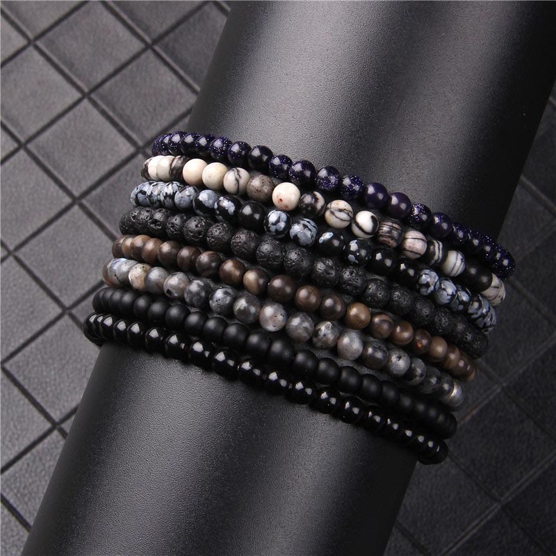 Karma Stone 4mm Various Stone Crystal Mini Beads Healing Bracelet