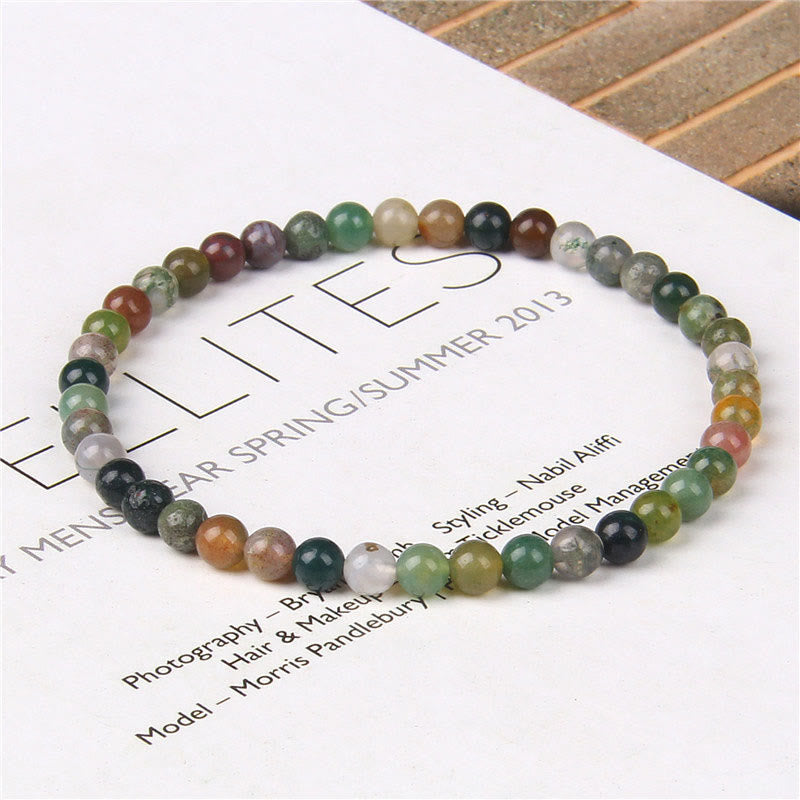 Karma Stone 4mm Various Stone Crystal Mini Beads Healing Bracelet
