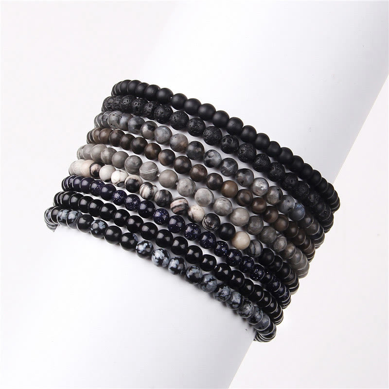 Karma Stone 4mm Various Stone Crystal Mini Beads Healing Bracelet