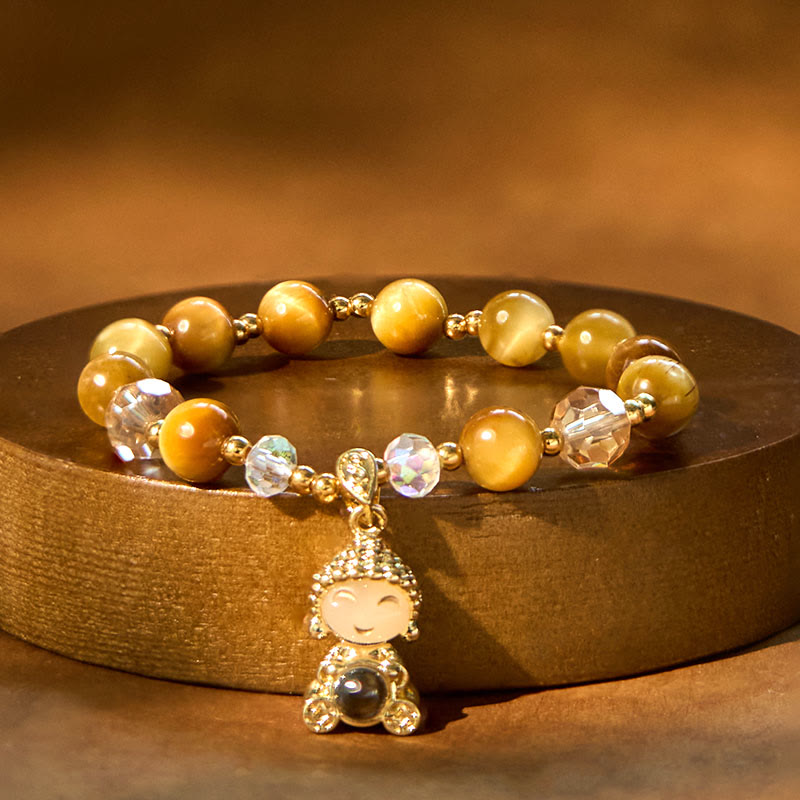 Karma Stone Yellow Tiger Eye Meditation Buddha Protection Bracelet