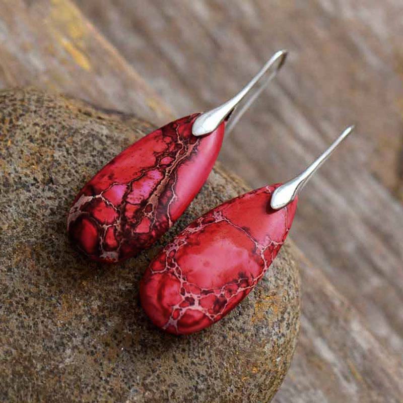 Karma Stone Emperor Stone Healing Crystal Earrings