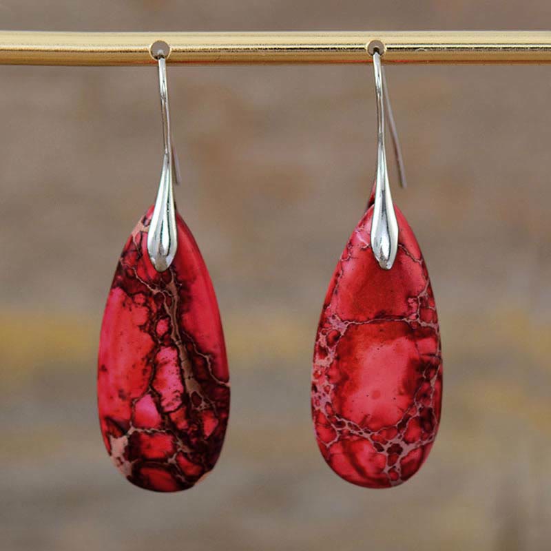 Karma Stone Emperor Stone Healing Crystal Earrings
