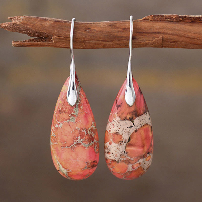 Karma Stone Emperor Stone Healing Crystal Earrings