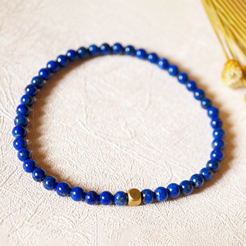 Karma Stone 4mm Ultra-thin Lazurite Beads Self Care Bracelet