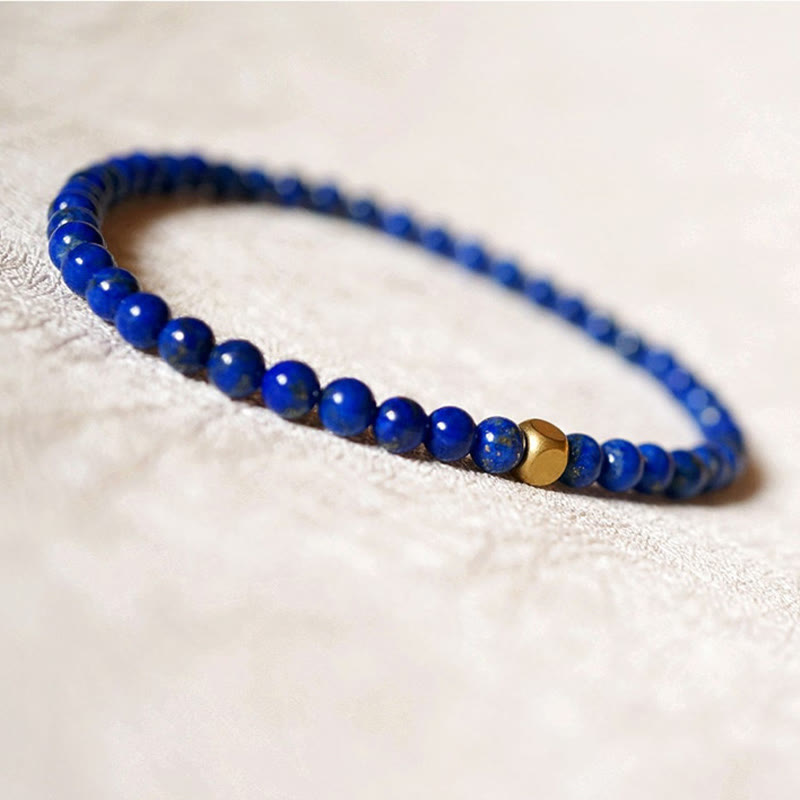 Karma Stone 4mm Ultra-thin Lazurite Beads Self Care Bracelet