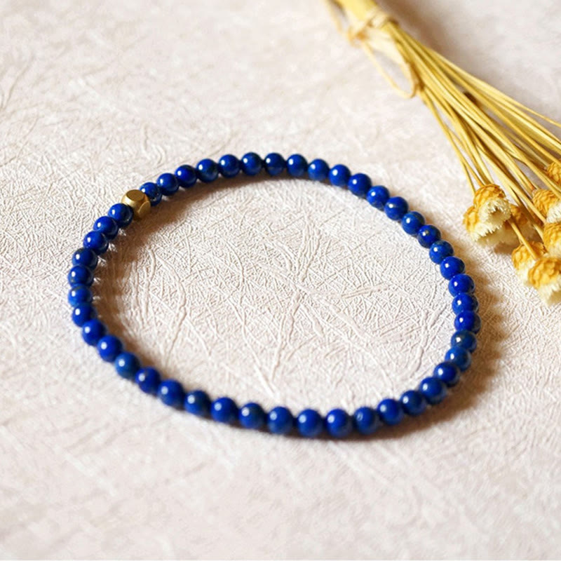 Karma Stone 4mm Ultra-thin Lazurite Beads Self Care Bracelet