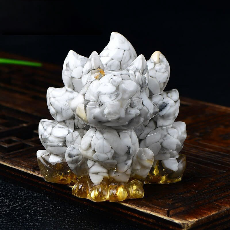 Karma Stone Natural Various Crystal Strawberry Quartz Amethyst Nine Tailed Fox Protection Home Decoration