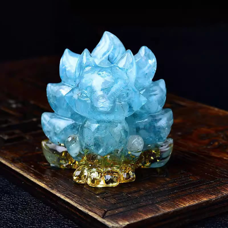Karma Stone Natural Various Crystal Strawberry Quartz Amethyst Nine Tailed Fox Protection Home Decoration