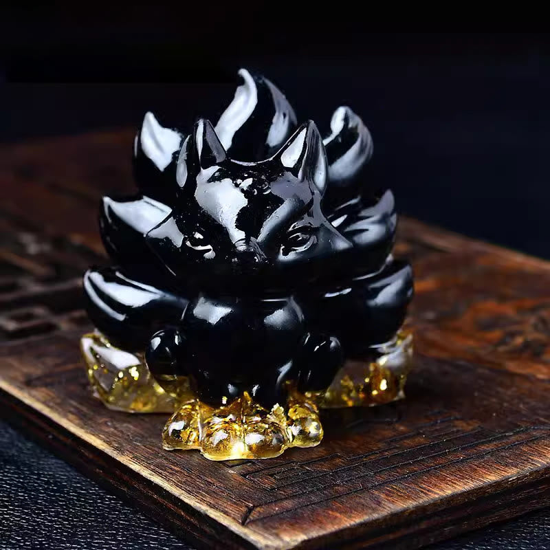 Karma Stone Natural Various Crystal Strawberry Quartz Amethyst Nine Tailed Fox Protection Home Decoration
