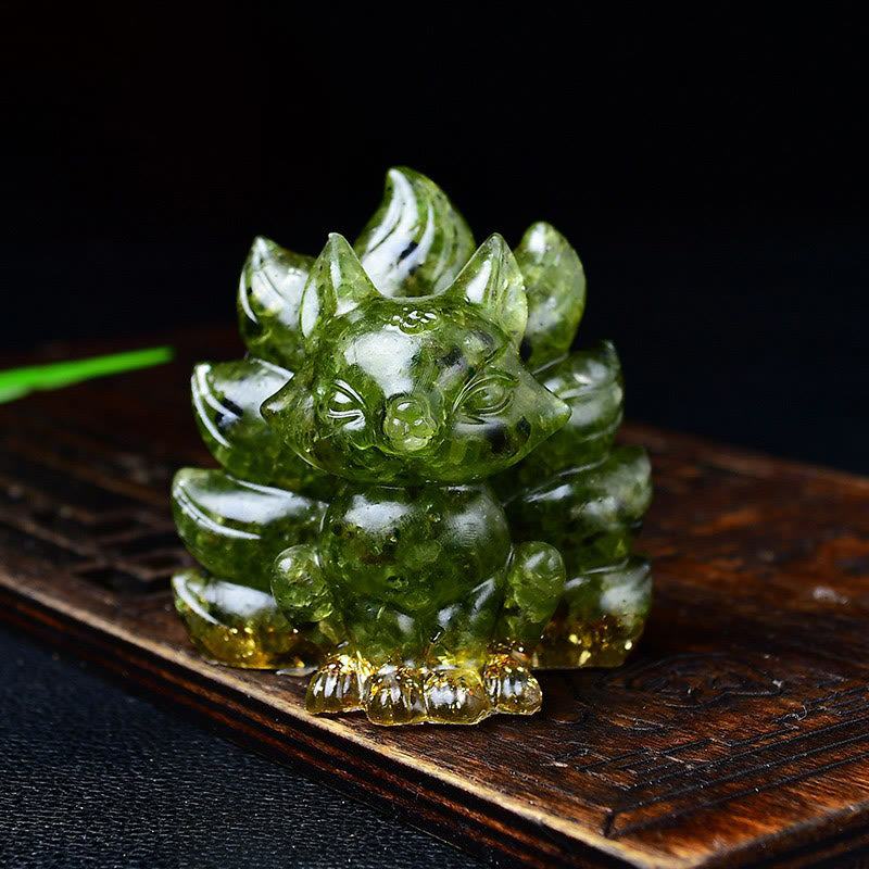 Karma Stone Natural Various Crystal Strawberry Quartz Amethyst Nine Tailed Fox Protection Home Decoration