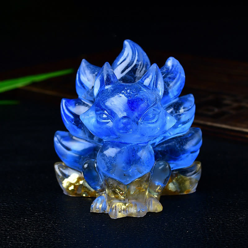 Karma Stone Natural Various Crystal Strawberry Quartz Amethyst Nine Tailed Fox Protection Home Decoration