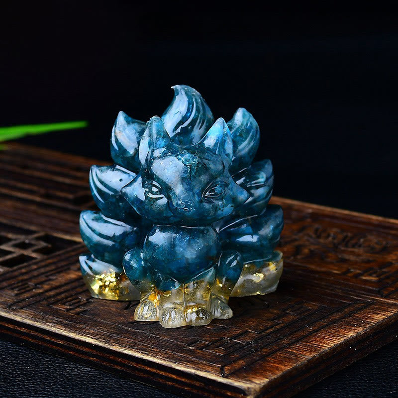 Karma Stone Natural Various Crystal Strawberry Quartz Amethyst Nine Tailed Fox Protection Home Decoration
