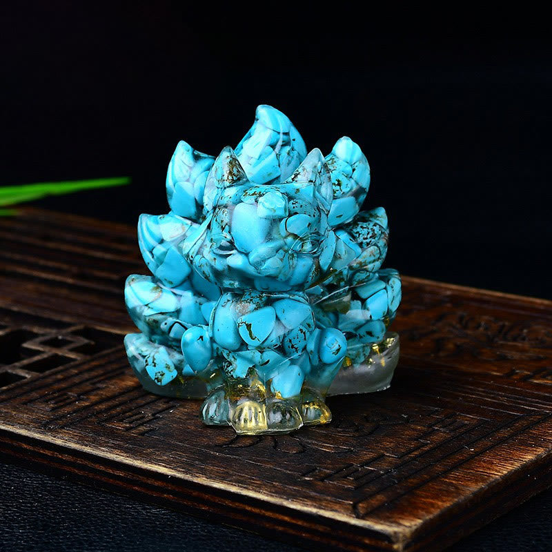 Karma Stone Natural Various Crystal Strawberry Quartz Amethyst Nine Tailed Fox Protection Home Decoration