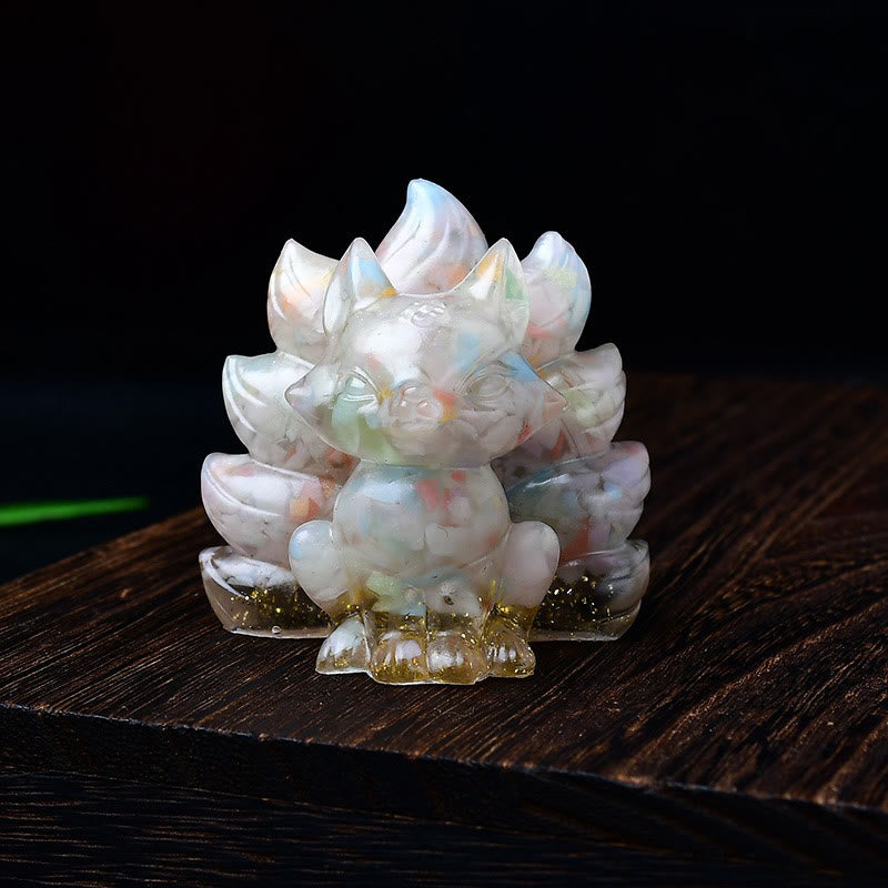 Karma Stone Natural Various Crystal Strawberry Quartz Amethyst Nine Tailed Fox Protection Home Decoration