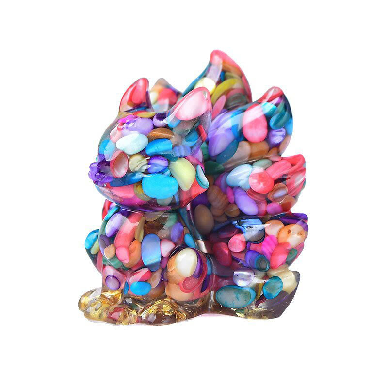 Karma Stone Natural Various Crystal Strawberry Quartz Amethyst Nine Tailed Fox Protection Home Decoration