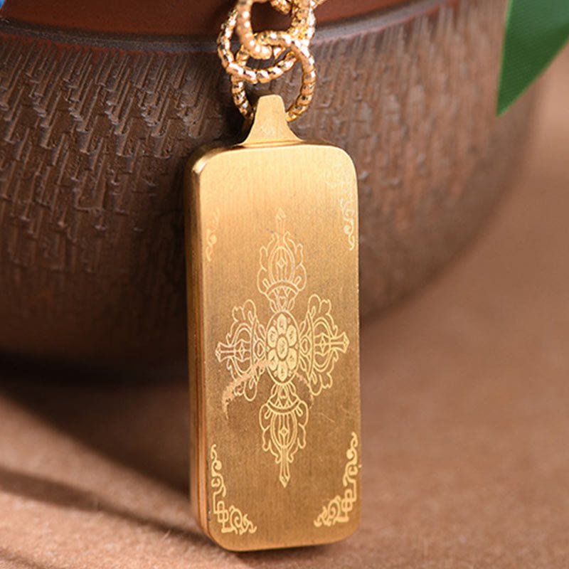 Karma Stone Tibet God Of Wealth Titanium Steel Thangka Wealth Necklace Pendant