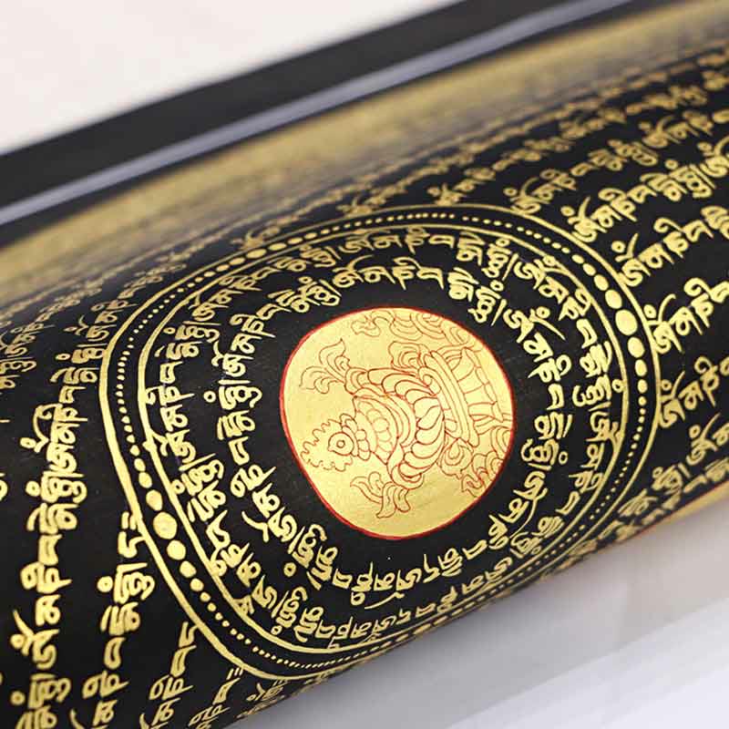 Karma Stone Tibetan Thangka Painting Om Mani Padme Hum Scripture Handmade Decoration(Random Style)