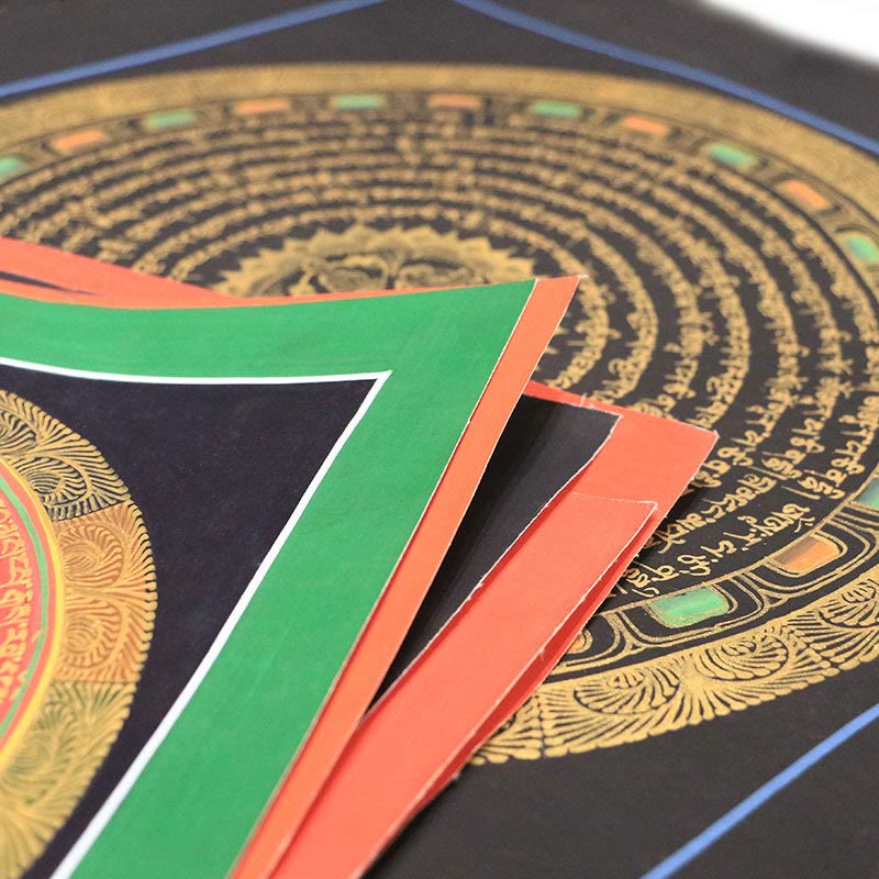 Karma Stone Tibetan Thangka Painting Six True Words Scripture Handmade Decoration Blind Box(Random Style)
