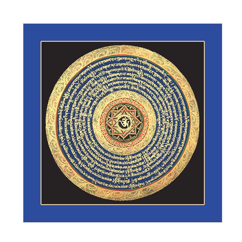 Karma Stone Tibetan Thangka Painting Six True Words Scripture Handmade Decoration Blind Box(Random Style)