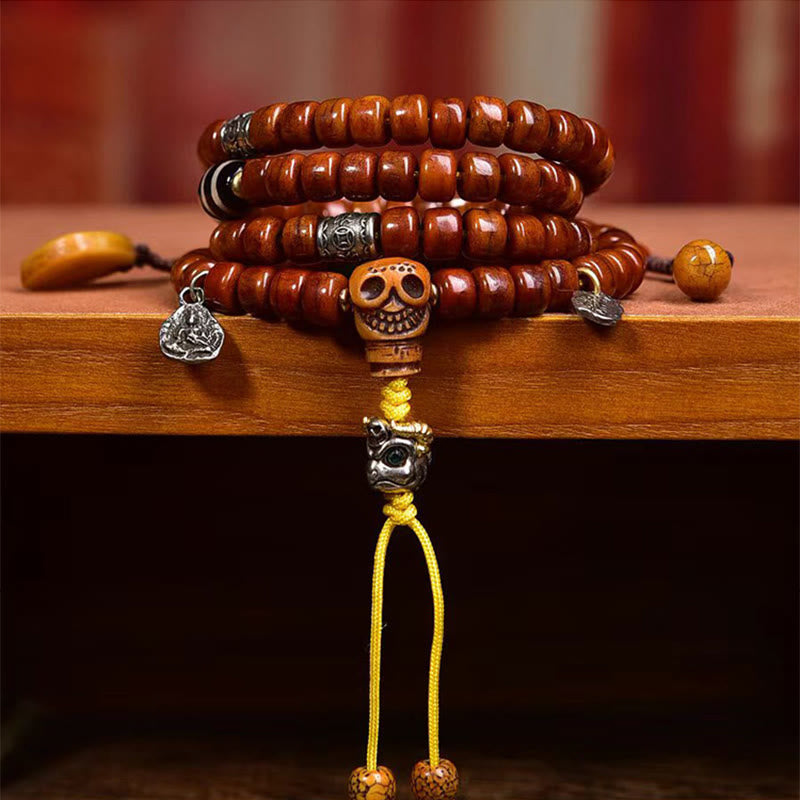 Karma Stone Tibet 108 Beads Yak Bone Dzi Bead Strength Mala