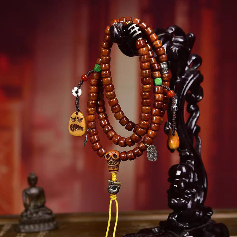 Karma Stone Tibet 108 Beads Yak Bone Dzi Bead Strength Mala
