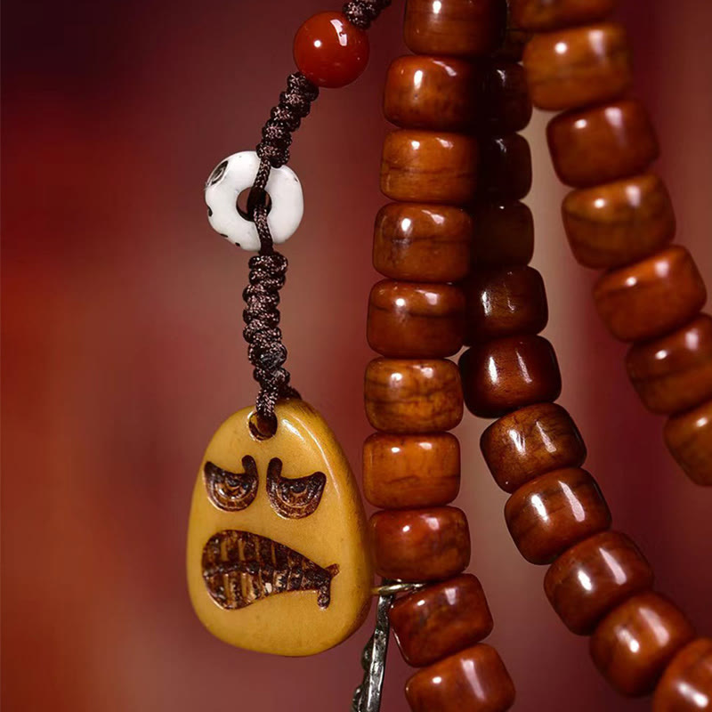 Karma Stone Tibet 108 Beads Yak Bone Dzi Bead Strength Mala
