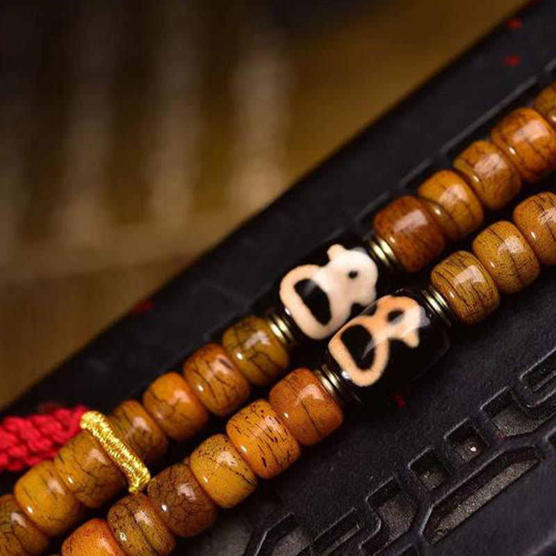 108 Tibetan Yak Bone Bracelet Lucky Stone Prayer Beads