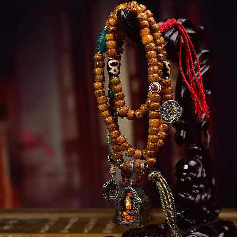 Karma Stone Tibetan 108 Beads Camel Bone Luck Tassel Mala