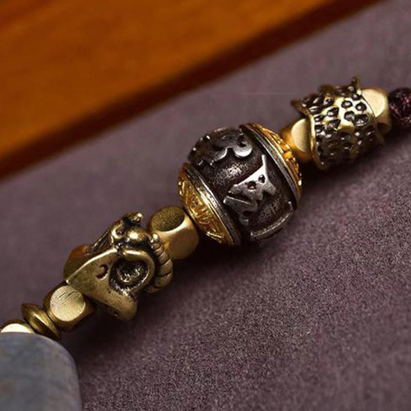 Karma Stone Tibet Dzi Bead Om Mani Padme Hum Protection Necklace Pendant