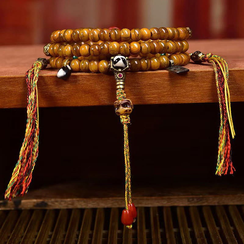 108 Tibetan Yak Bone Bracelet Tibetan Prayer Beads for Protection