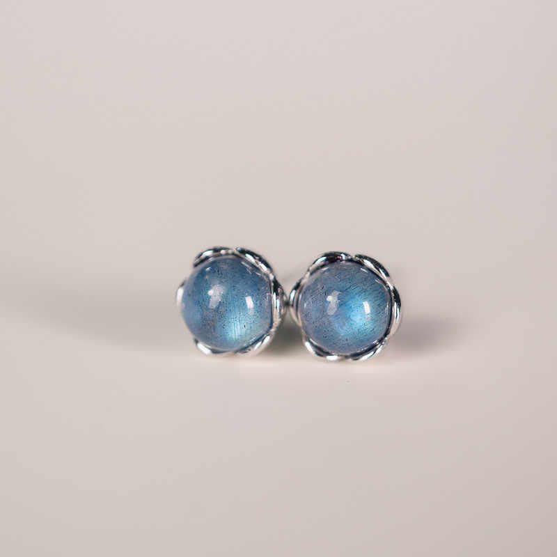 Karma Stone 925 Sterling Silver Moonstone Positive Earrings