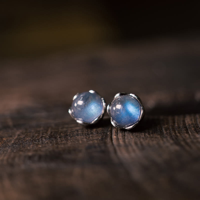 Karma Stone 925 Sterling Silver Moonstone Positive Earrings
