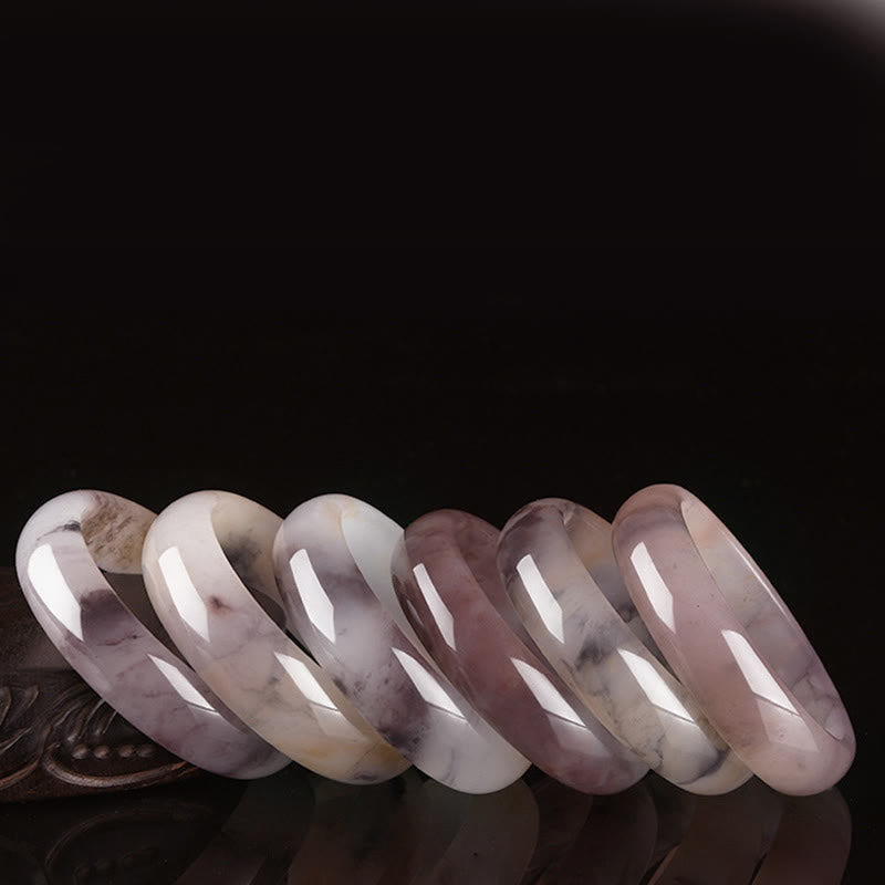Karma Stone Purple Jade Happiness Protection Bracelet Bangle
