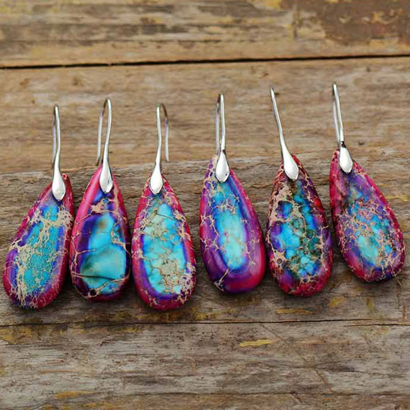 Karma Stone Emperor Stone Crystal Happiness Earrings