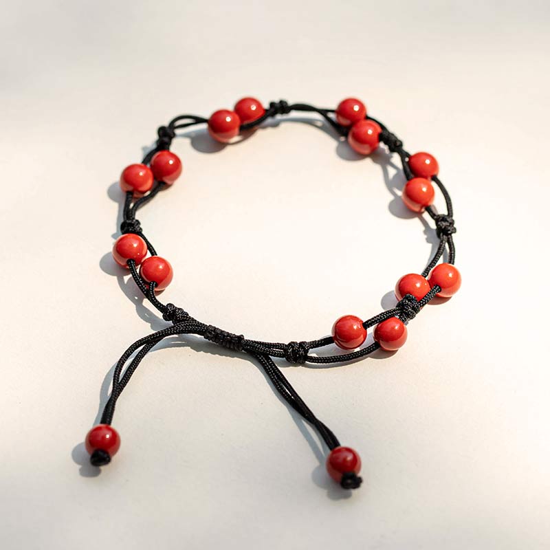 Karma Stone Red Agate Moss Agate Cinnabar Calm Bracelet