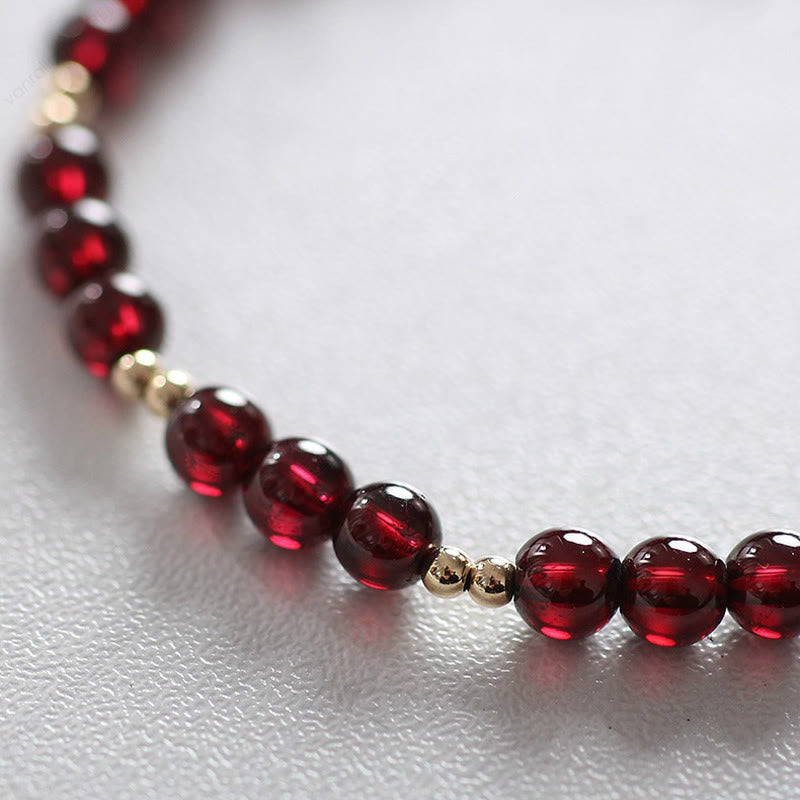 Karma Stone 14K Gold Natural Garnet Calm Bracelet