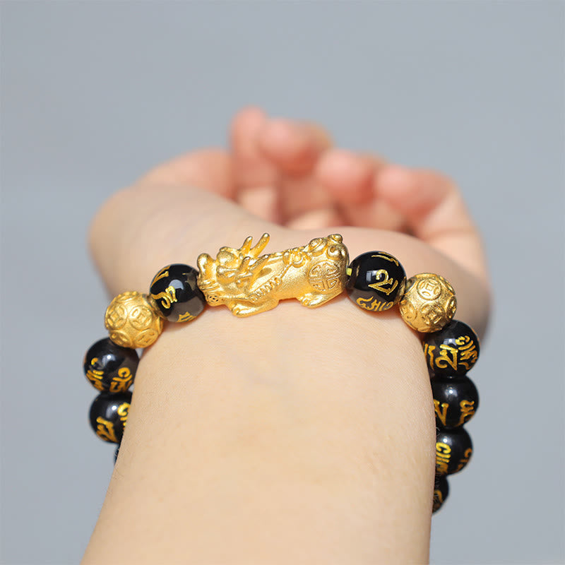 Karma Stone FengShui PiXiu Obsidian Wealth Bracelet