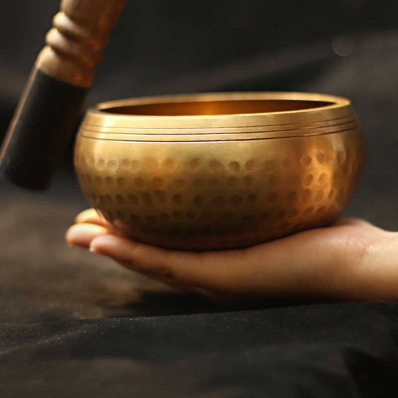 Karma Stone Tibetan Sound Bowl Handcrafted for Relaxation and Mindfulness Meditation Singing Bowl Set