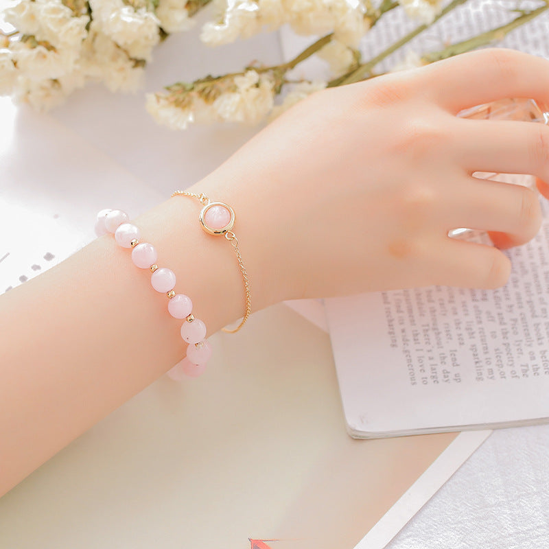 Karma Stone Sun Stone Strawberry Quartz Crystal Positive Bracelet