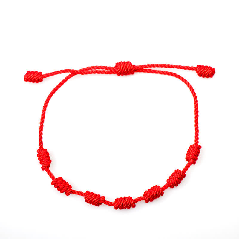 Karma Stone 4Pcs Evil Eye Seven Knot Red String Protection Bracelet